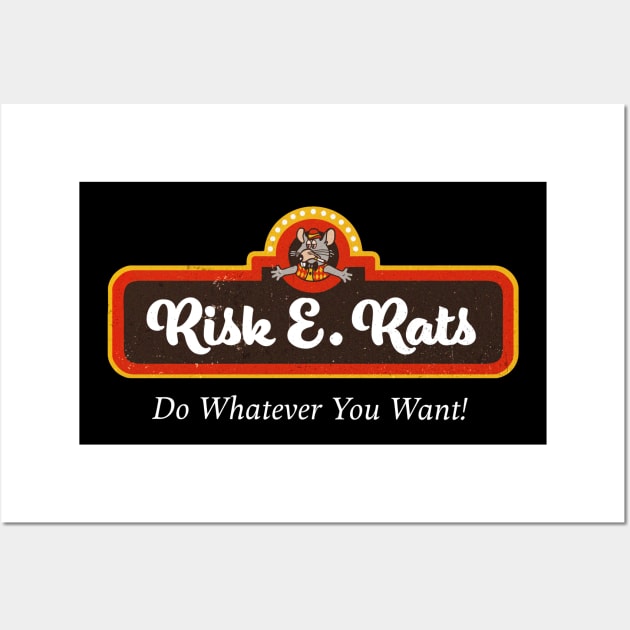 Risk E. Rats Always Sunny ( white text variant ) Wall Art by NightMan Designs